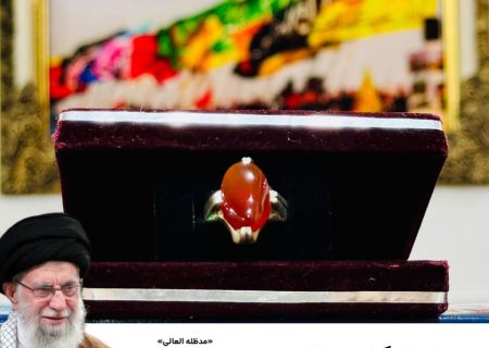 اهدای انگشتر مقام معظم رهبری به موکب عشاق الحسین رامشیر